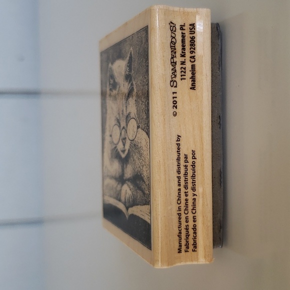 2 Cat Stamps Cat Reading Book Cat Book Cat Stamps for Crafts - Picture 4 of 12